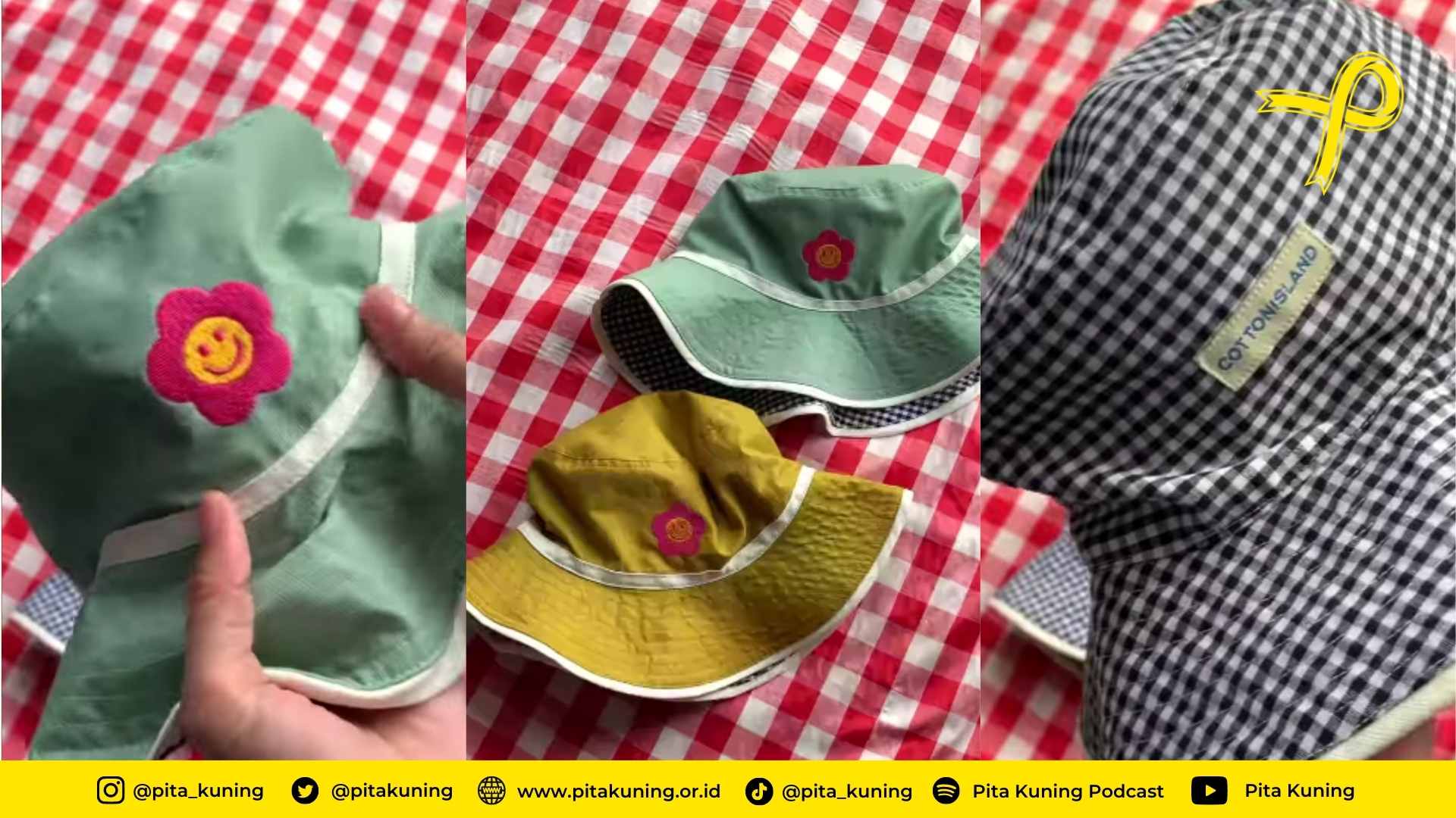 1 Bucket Hat = 1 Kebaikan Cotton Island X Pita Kuning Pita Kuning