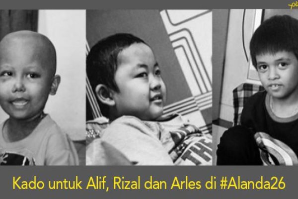 Ulangtahun Alanda untuk Alif, Rizal, dan Arles